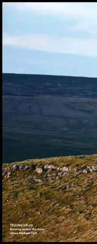  ??  ?? TELLING DALES
Running across the dales above Malham Tarn