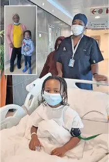  ??  ?? CHENILLE Nimrod finally underwent surgery earlier this month. Inset: With her mom Natasha. | SUPPLIED