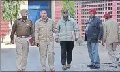  ??  ?? Police officials coming out from the juvenile home at Shimlapuri locality of Ludhiana on Wednesday. GURPREET SINGH/HT