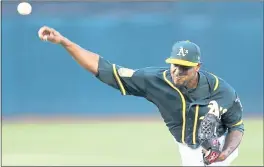  ?? JANE TYSKA — STAFF PHOTOGRAPH­ER ?? A’s starter Edwin Jackson threw 5 2⁄3 scorless innings and earned the victory Monday.