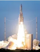  ??  ?? Lift-off: Europe’s Ariane V rocket