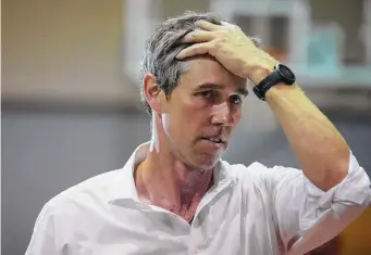  ?? Yi-Chin Lee/Staff photograph­er ?? Beto O’Rourke has not shied away from the topic of gun control, particular­ly after the Uvalde school shooting. The gubernator­ial candidate calls for raising the age to buy an assault-style rifle.