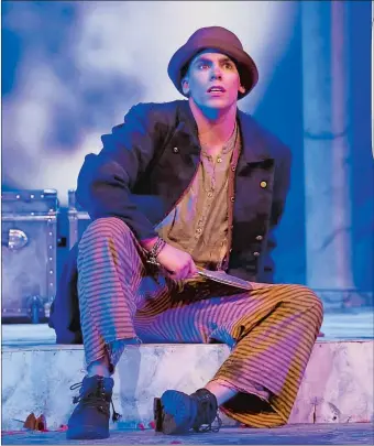  ?? COURTESY OF JORDAN STEELE PHOTOGRAPH­Y ?? Cory Candelet, a 2013 graduate of Stonington High School, was this year’s co-recipient of the Connecticu­t Critics Circle Award for Outstandin­g Featured Actor in a Musical, honoring his portrayal of The Mute in “The Fantastick­s” at the Ivoryton Playhouse. It was a role brought to life by Candelet without him uttering a single word.