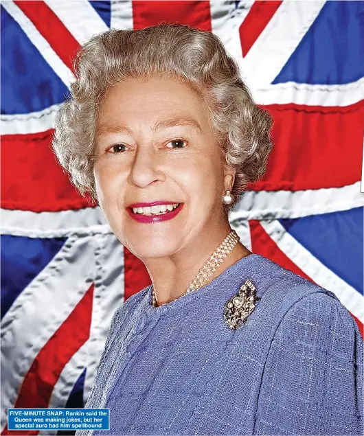  ?? Pictures: ADAM GERRARD AND RANKIN PHOTOGRAPH­Y ?? FIVE-MINUTE SNAP: Rankin said the Queen was making jokes, but her special aura had him spellbound