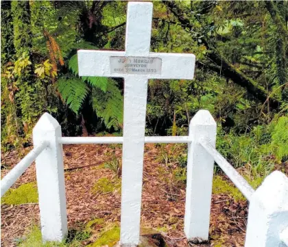  ?? Photo / Supplied ?? The lonely Morgan grave site in the Tangarakau Gorge will be visited on the trip to Whangamomo­na.