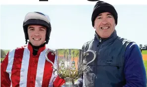  ?? HEALY RACING ?? Apologetic: jockey Michael McConville and his dad Stephen