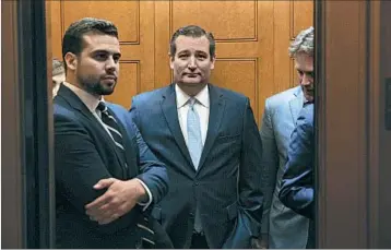  ?? MICHAEL REYNOLDS/EPA ?? Sen. Ted Cruz and three conservati­ve fellow senators announced that they won’t support the health care bill as written. The bill won’t pass if more than two GOP senators defect.