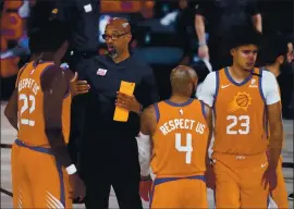  ?? ASHLEY LANDIS — GETTY IMAGES ?? Phoenix Suns coach Monty Williams needs a win over the Dallas Mavericks today to have any chance of making the Western Conference play-in.