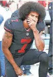  ?? KELLEY L. COX, USA TODAY SPORTS ?? Colin Kaepernick’s anthem protest can’t happen in college; players are inside then.