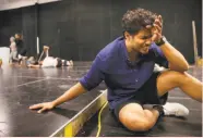  ?? Michael Macor / The Chronicle ?? Diluckshan Jeyaratnam rehearses his Moses role in “The Prince of Egypt” at TheatreWor­ks.