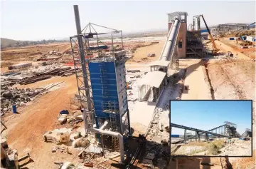  ?? ?? The screening and separator structure under constructi­on at Prospect Lithium Zimbabwe in Goromonzi yesterday.