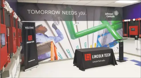  ?? Contribute­d photo ?? Lincoln Technical Institute and Johnson Controls Internatio­nal are unveiling three new classrooms designed to prepare students for a career in HVAC, fire and security systems.