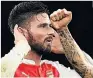  ??  ?? FOCUSED Giroud eyeing glory after Euros setback