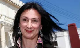  ??  ?? Daphne Caruana Galizia was killed by a car bomb after exposing corruption. Photograph: Darrin Zammit Lupi/Reuters