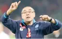  ??  ?? Maurizio Sarri, 56 anni, guida il Napoli