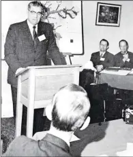  ?? Bentonvill­e.
(Courtesy Photo/bella Vista Historical Museum) ?? John Cooper Sr. holds a press conference on Feb. 23, 1965, in