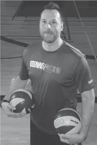  ?? WAYNE CUDDINGTON ?? Ottawa Fusion volleyball coach Jay Mooney is an advocate for youth playing multiple sports rather than focusing on one. During his volleyball practices, players will sometimes throw footballs or try lacrosse.