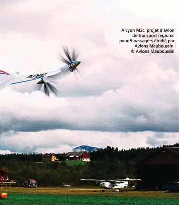  ??  ?? Alcyon M3c, projet d’avion de transport régional pour 5 passagers étudié par Avions Mauboussin. © Avions Mauboussin