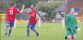  ??  ?? Pictures from Hinckley AFC’s dramatic draw with Cadbury Athletic by Mark Parsons