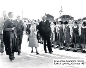  ??  ?? Keynsham Grammar School formal opening, October 1957