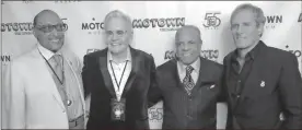  ?? Brian McCollum, detroit Free Pre ?? Duke Fakir of the Four Tops, businessma­n Art Van Elslander, Berry Gordy Jr. and Michael Bolton at a “Motown” homecoming reception in Detroit on Oct. 21, 2014.