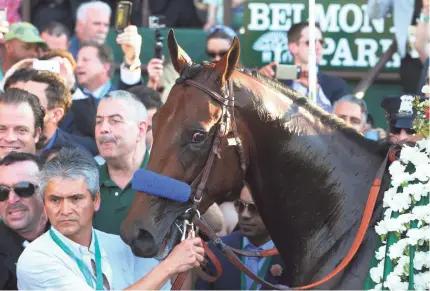  ?? BRAD PENNER/USA TODAY SPORTS ?? American Pharoah won the 2015 Belmont Stakes to become the 12th Triple Crown champion.