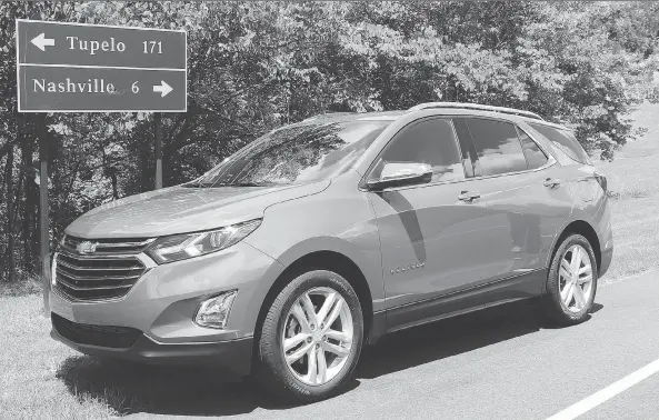  ?? PHOTOS: PETER BLEAKNEY/DRIVING ?? The 2018 Chevrolet Equinox 2.0T sports sharper looks, tidier dimensions and a plethora of safety and connectivi­ty features.