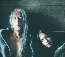  ??  ?? Wes Studi, left, seen with Q’orianka Kilcher in Hostiles, portrays a Cheyenne chief, who is weary but remains a tough and resilient warrior.