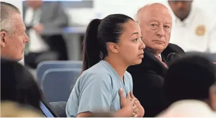  ??  ?? Cyntoia Brown, the Nashville woman sentenced to life in prison at age 16 for the murder of a stranger who picked her up at a fast food restaurant, asks for a second chance at a clemency hearing Wednesday, May 23, at Tennessee Prison for Women in...