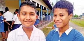  ?? Photo: Ronald Kumar ?? Nasinu Sangam Primary school head prefects, head boy Ishan Maharaj and head girl Kelera Naitini after their prefect induction ceremony on May 6, 2022.