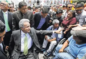  ?? DOLORES OCHOA/ASSOCIATED PRESS ?? Lenín Moreno in Quito, Ecuador, a day after being elected president in a tight runoff election on April 2.