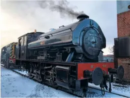  ?? STEPHEN THORNTON ?? Bagnall 0-6-0ST No. 401 ‘Thomas Burt MP’ slowly builds up boiler pressure ahead of its first steam test at the North Tyneside Steam Railway on January 17.