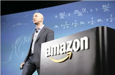  ??  ?? Amazon chief executive Jeff Bezos’s 16% shareholdi­ng in the company he started is valued at $91 billion.