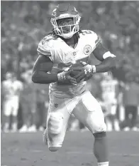  ?? Kelvin Kuo/Associated Press file photo ?? ■ Kansas City Chiefs running back Kareem Hunt is in action on Nov. 19, 2018, during the second half of an NFL football game against the Los Angeles Rams in Los Angeles.