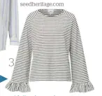  ??  ?? 1 2 3 1. Ketz Ke canal dress, $160 (6-16). ketz-ke.com 2. Witchery stripe pop over shirt, $140 (4-16). witchery.co.nz 3. Seed frill trim top, $90 (XS-L). seedherita­ge.com