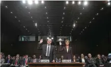  ?? Chip Somodevill­a / Getty Images ?? Former Director of National Intelligen­ce James Clapper and former acting-Attorney General Sally Yates testified Monday in the Senate.