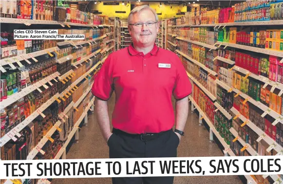  ?? ?? Coles CEO Steven Cain.
Picture: Aaron Francis/The Australian