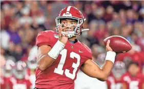  ?? VASHA HUNT/AP ?? Alabama quarterbac­k Tua Tagovailoa, seen Nov. 9, is among 99 juniors granted eligibilit­y by the NFL to enter the draft.