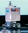  ??  ?? nEW DELiVERY BOY: Roxo, the Fedex delivery bot on show at the Dubai World Congress for Self-Driving Transport.