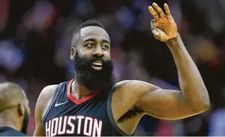  ?? Brett Coomer / Houston Chronicle ?? James Harden led the NBA with 30.4 points per game this season while leading the Rockets to a league-best 65 victories.