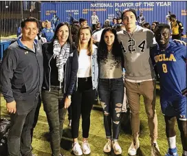  ?? CONTRIBUTE­D ?? United draftee Anderson Asiedu (right) with his American family: Todd Leong (from left), Grace Leong, Erin Leong, Sarah Leong and Matthew Leong. “People say to us, ‘He’s so lucky to have you guys.’ It’s the opposite. We are lucky to have him,” said Grace Leong.