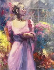  ??  ?? The Pink Dress, oil on canvas by Bing Siochi.