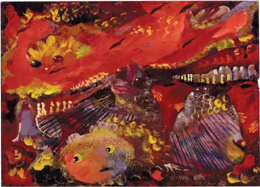  ??  ?? Eugen Gabritsche­vsky: Untitled, gouache on paper, 8 1/4 x 11 5/8 inches, 1942