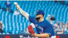  ?? TORONTO STAR ?? After getting hit early and often on Monday night by the Yankees, Blue Jays starter Alek Manoah’s 5.40 ERA is the third-highest among qualified starters in the American League.