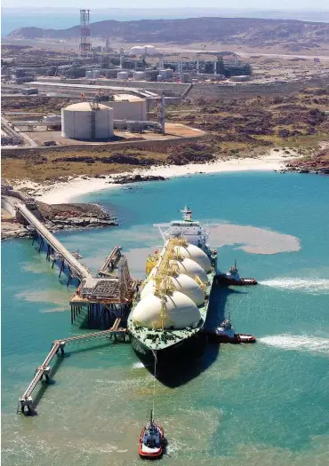  ?? Foto: AFP/Woodside Petroleum Limited ?? LNG-Terminal im nordwestau­stralische­n Karratha