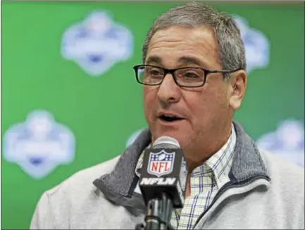  ?? MICHAEL CONROY — THE ASSOCIATED PRESS FILE ?? Dave Gettleman as general manager of Carolina Panthers in March, 2017. The one-time Kingston High head coach was named Giants’ GM on Thursday.