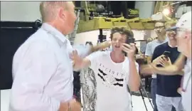  ?? Associated Press ?? SEN. FRASER ANNING strikes Will Connolly after the teen cracked an egg on his head. Anning had blamed Muslims for the massacre at New Zealand mosques.