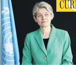  ?? STEPHANE DE SAKUTIN / AFP / GETTY IMAGES FILES ?? UNESCO director general Irina Bokova has been rumoured as a possible successor to Ban Ki-moon, who steps down as UN secretary general at the end of this year. If appointed, Bokova would be the first woman to head the United Nations.