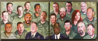  ?? ?? A mural, painted by former President George W. Bush, is on display at the Richard Nixon Library & Museum in Yorba Linda on Wednesday.