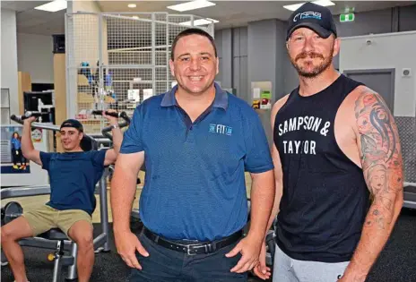  ?? Photo: Alexia Austin ?? RESOLVE: Preparing for the start of a new gym season are (from left) Matthew Armanasco, Chris Hillman and Terry Morris.